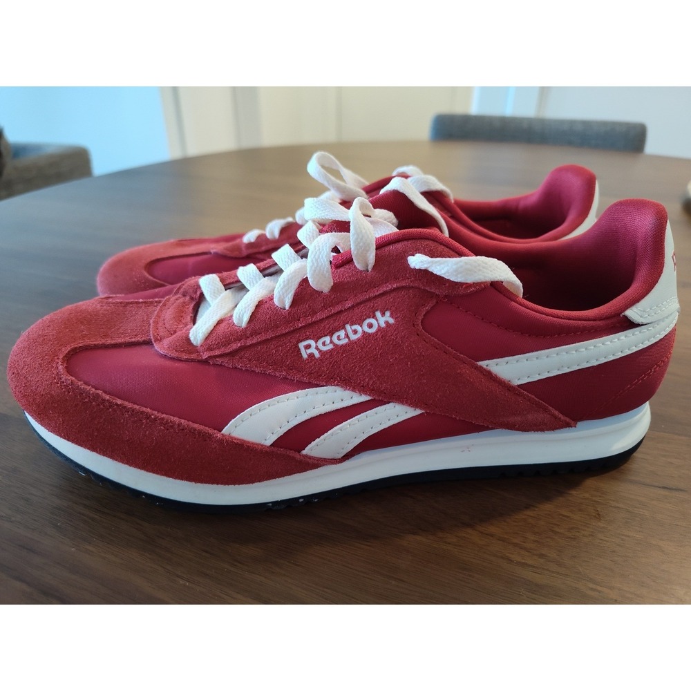 Reebok Royal Classic Jogger 2 Red White Suede Nylon Sneakers Womens Low Top